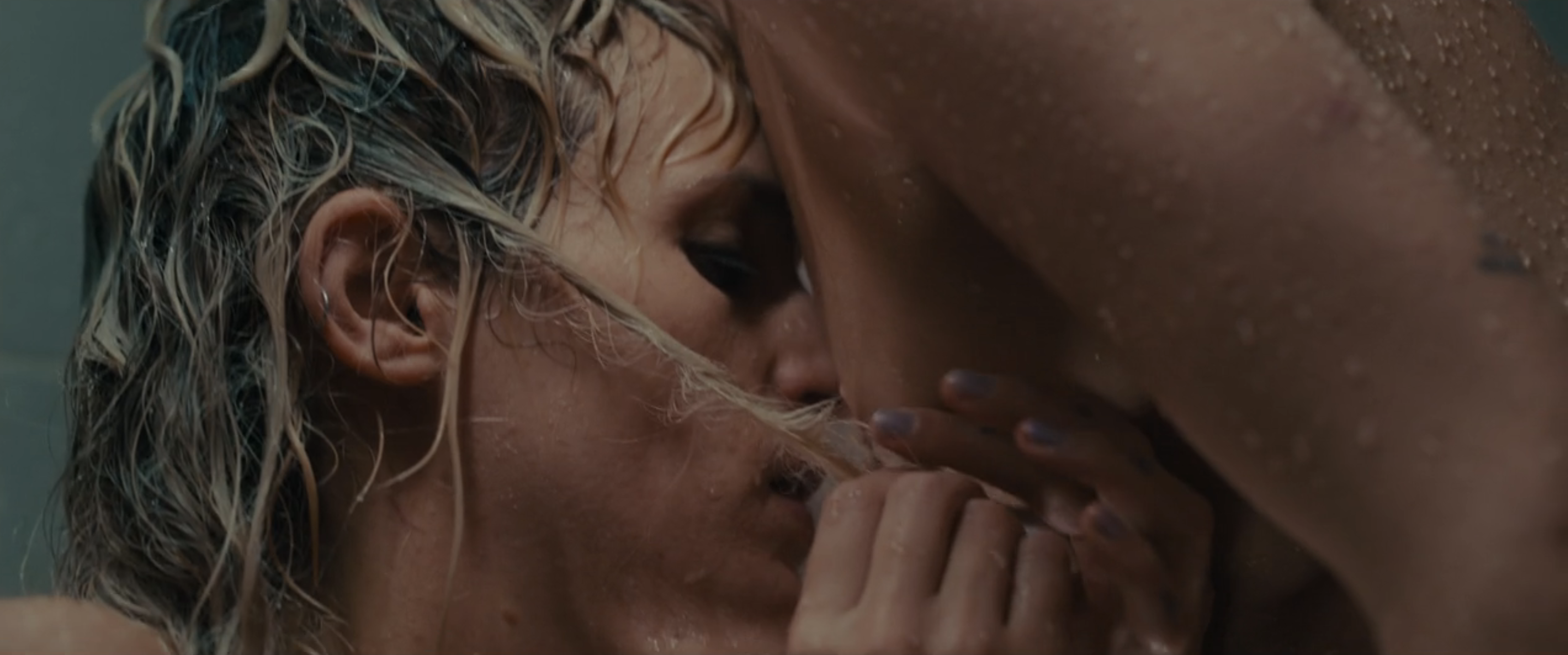 Alexia getting hair caught in Justine's nipple ring